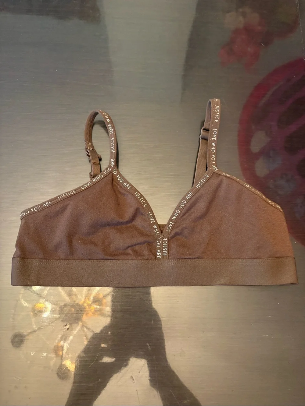 Justice Brown Seamless Bralette with Branded Trim